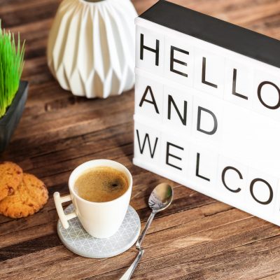 light box message : Hello and welcome