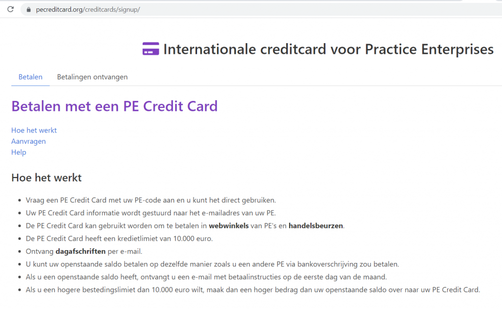 Screenshot Creditcard betalen
