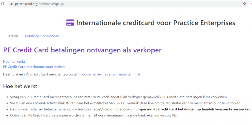 Screenshot Creditcard ontvangen